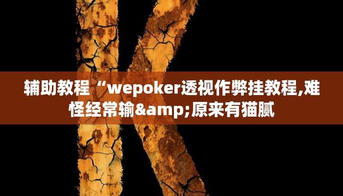 辅助教程“wepoker透视作弊挂教程,难怪经常输&原来有猫腻