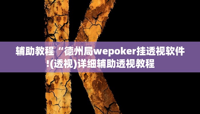 辅助教程“德州局wepoker挂透视软件!(透视)详细辅助透视教程