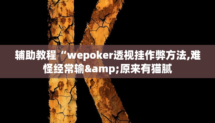 辅助教程“wepoker透视挂作弊方法,难怪经常输&原来有猫腻