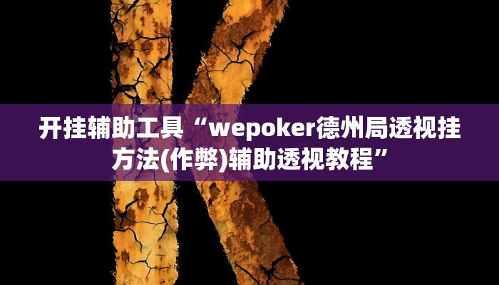 开挂辅助工具“wepoker德州局透视挂方法(作弊)辅助透视教程”