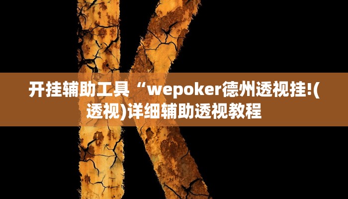 开挂辅助工具“wepoker德州透视挂!(透视)详细辅助透视教程