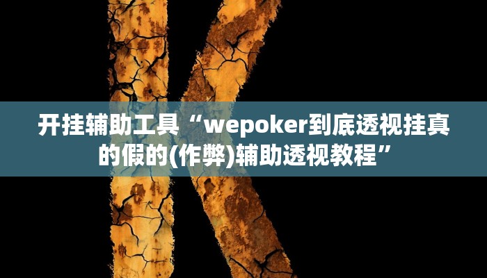开挂辅助工具“wepoker到底透视挂真的假的(作弊)辅助透视教程”