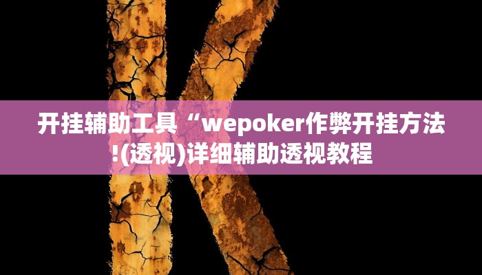 开挂辅助工具“wepoker作弊开挂方法!(透视)详细辅助透视教程