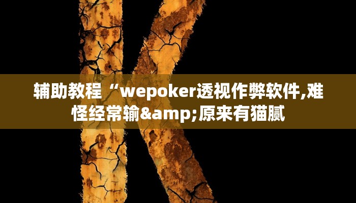 辅助教程“wepoker透视作弊软件,难怪经常输&原来有猫腻