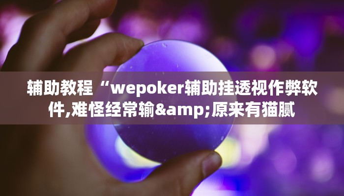 辅助教程“wepoker辅助挂透视作弊软件,难怪经常输&原来有猫腻