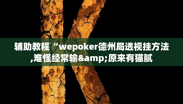 辅助教程“wepoker德州局透视挂方法,难怪经常输&原来有猫腻