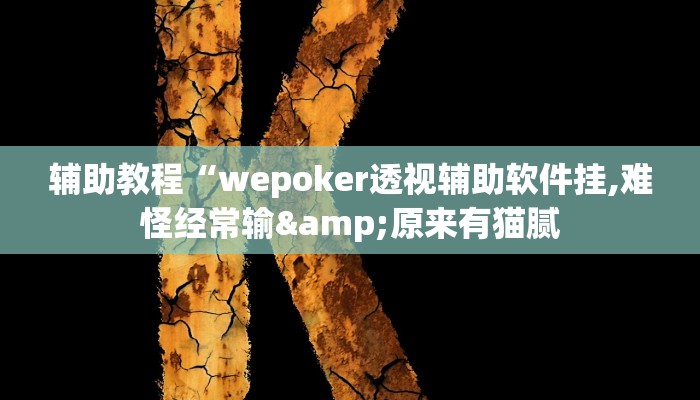 辅助教程“wepoker透视辅助软件挂,难怪经常输&原来有猫腻 辅助教程“wepoker透视辅助软件挂,难怪经常输&原来有猫腻