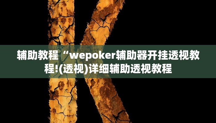 辅助教程“wepoker辅助器开挂透视教程!(透视)详细辅助透视教程