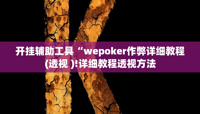 开挂辅助工具“wepoker作弊详细教程(透视 )!详细教程透视方法
