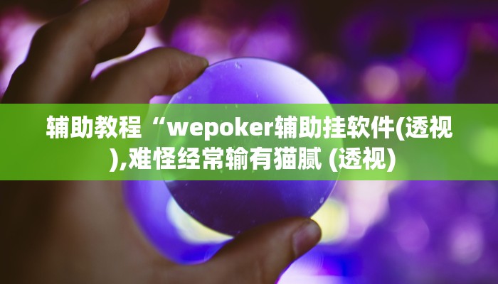 辅助教程“wepoker辅助挂软件(透视 ),难怪经常输有猫腻 (透视)