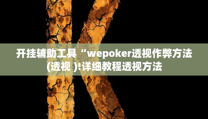 开挂辅助工具“wepoker透视作弊方法(透视 )!详细教程透视方法 开挂辅助工具“wepoker透视作弊方法(透视 )!详细教程透视方法