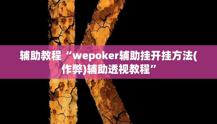 辅助教程“wepoker辅助挂开挂方法(作弊)辅助透视教程”
