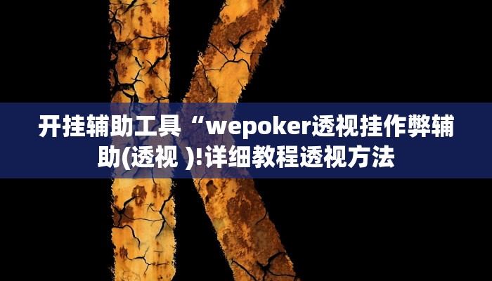 开挂辅助工具“wepoker透视挂作弊辅助(透视 )!详细教程透视方法