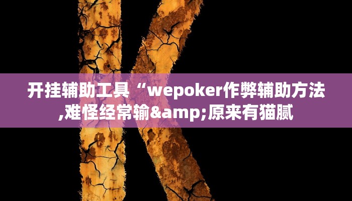 开挂辅助工具“wepoker作弊辅助方法,难怪经常输&原来有猫腻