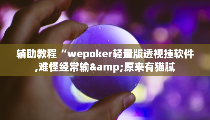 辅助教程“wepoker轻量版透视挂软件,难怪经常输&原来有猫腻