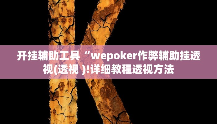 开挂辅助工具“wepoker作弊辅助挂透视(透视 )!详细教程透视方法