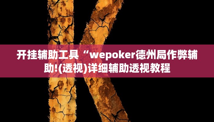 开挂辅助工具“wepoker德州局作弊辅助!(透视)详细辅助透视教程