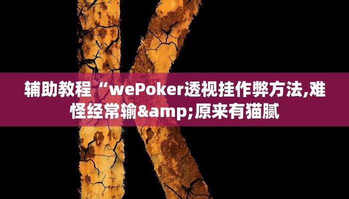 辅助教程“wePoker透视挂作弊方法,难怪经常输&原来有猫腻