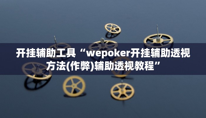 开挂辅助工具“wepoker开挂辅助透视方法(作弊)辅助透视教程”