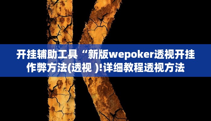 开挂辅助工具“新版wepoker透视开挂作弊方法(透视 )!详细教程透视方法