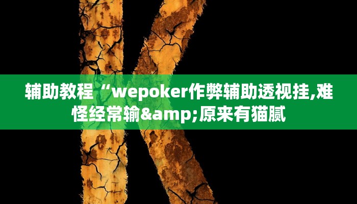 开挂辅助工具“wepoker辅助教程(透视 ),难怪经常输有猫腻 (透视)