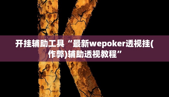 开挂辅助工具“最新wepoker透视挂(作弊)辅助透视教程”