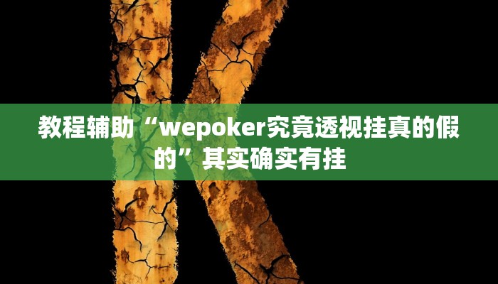 教程辅助“wepoker究竟透视挂真的假的”其实确实有挂
