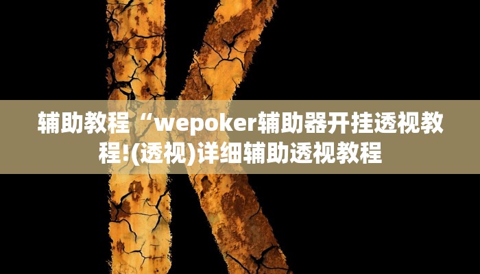 辅助教程“wepoker辅助器开挂透视教程!(透视)详细辅助透视教程