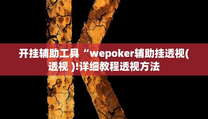 开挂辅助工具“wepoker辅助挂透视(透视 )!详细教程透视方法
