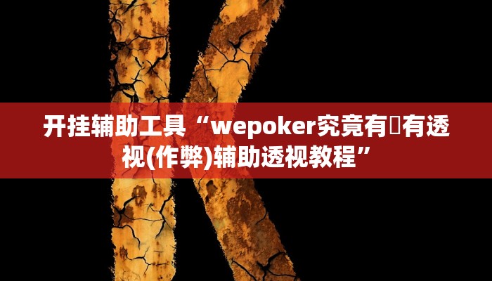 开挂辅助工具“wepoker究竟有沒有透视(作弊)辅助透视教程”