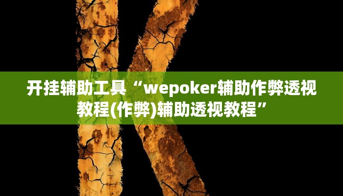 开挂辅助工具“wepoker辅助作弊透视教程(作弊)辅助透视教程”