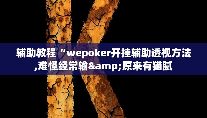 辅助教程“wepoker开挂辅助透视方法,难怪经常输&原来有猫腻