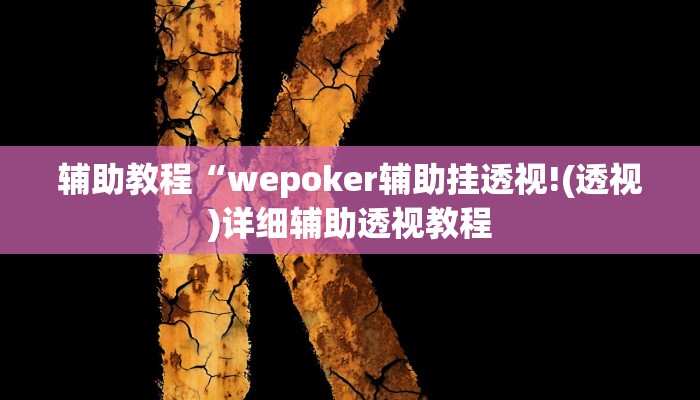 辅助教程“wepoker辅助挂透视!(透视)详细辅助透视教程