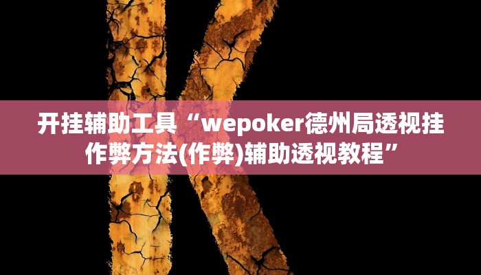 开挂辅助工具“wepoker德州局透视挂作弊方法(作弊)辅助透视教程”