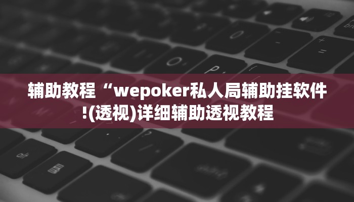 辅助教程“wepoker私人局辅助挂软件!(透视)详细辅助透视教程