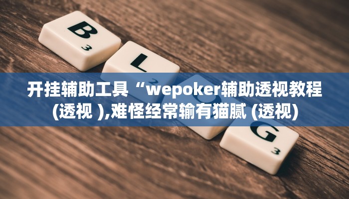 开挂辅助工具“wepoker辅助透视教程(透视 ),难怪经常输有猫腻 (透视)