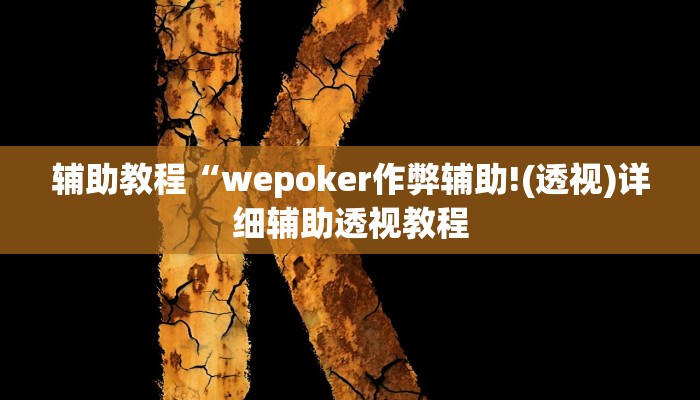 辅助教程“wepoker作弊辅助!(透视)详细辅助透视教程