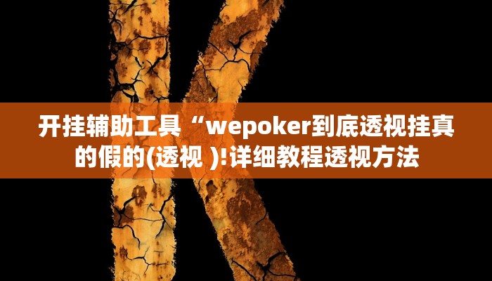 开挂辅助工具“wepoker到底透视挂真的假的(透视 )!详细教程透视方法