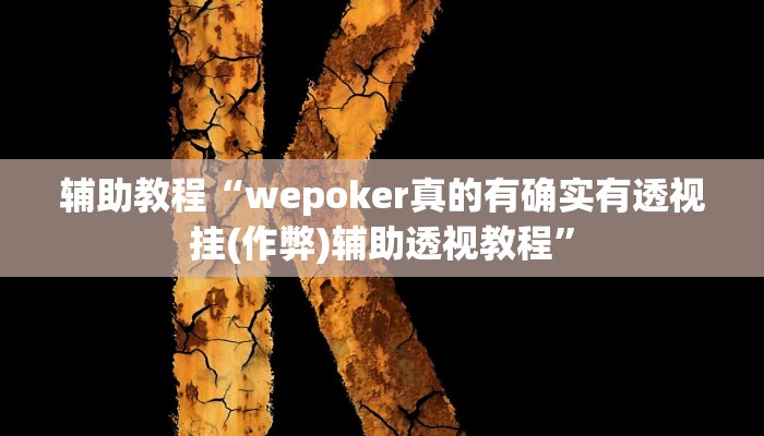 辅助教程“wepoker真的有确实有透视挂(作弊)辅助透视教程”