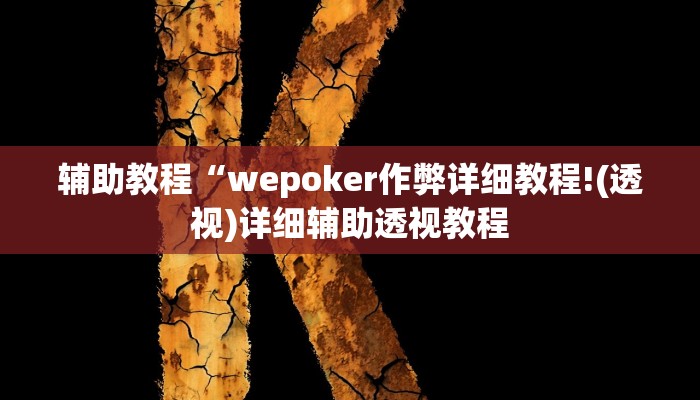 辅助教程“wepoker作弊详细教程!(透视)详细辅助透视教程