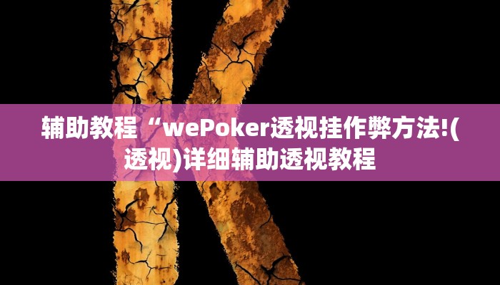 辅助教程“wePoker透视挂作弊方法!(透视)详细辅助透视教程