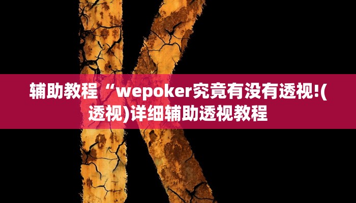 辅助教程“wepoker德州软件挂(透视 ),难怪经常输有猫腻 (透视)