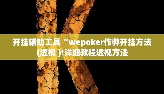 开挂辅助工具“wepoker作弊开挂方法(透视 )!详细教程透视方法