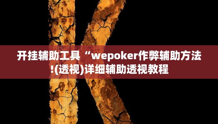 开挂辅助工具“wepoker作弊辅助方法!(透视)详细辅助透视教程
