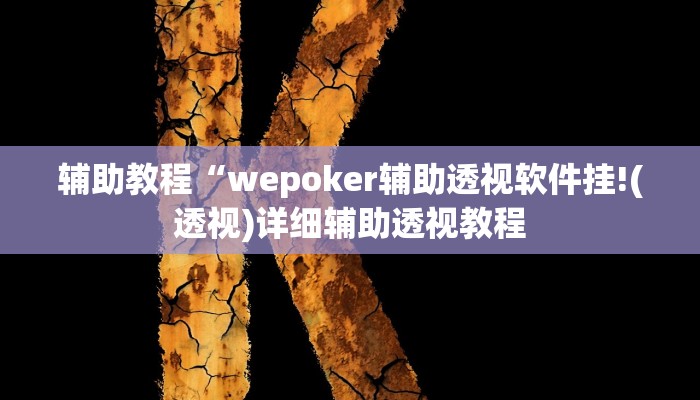 辅助教程“wepoker辅助透视软件挂!(透视)详细辅助透视教程