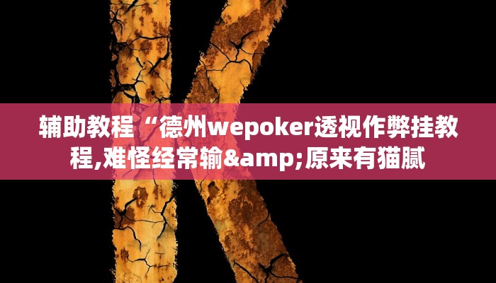辅助教程“德州wepoker透视作弊挂教程,难怪经常输&原来有猫腻