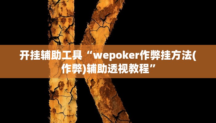 开挂辅助工具“wepoker作弊挂方法(作弊)辅助透视教程”