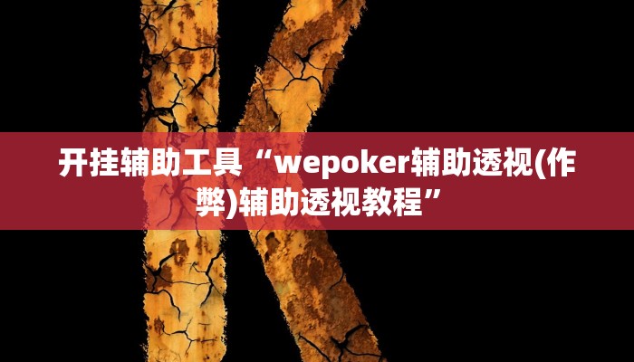 开挂辅助工具“wepoker辅助透视(作弊)辅助透视教程”