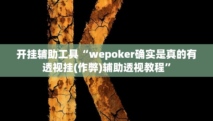 开挂辅助工具“wepoker确实是真的有透视挂(作弊)辅助透视教程”
