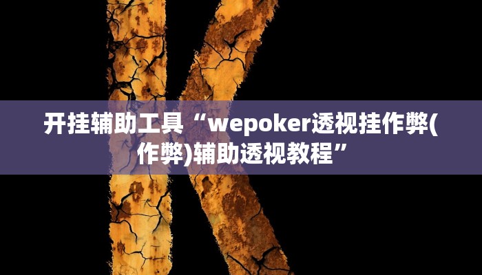 开挂辅助工具“wepoker透视挂作弊(作弊)辅助透视教程”